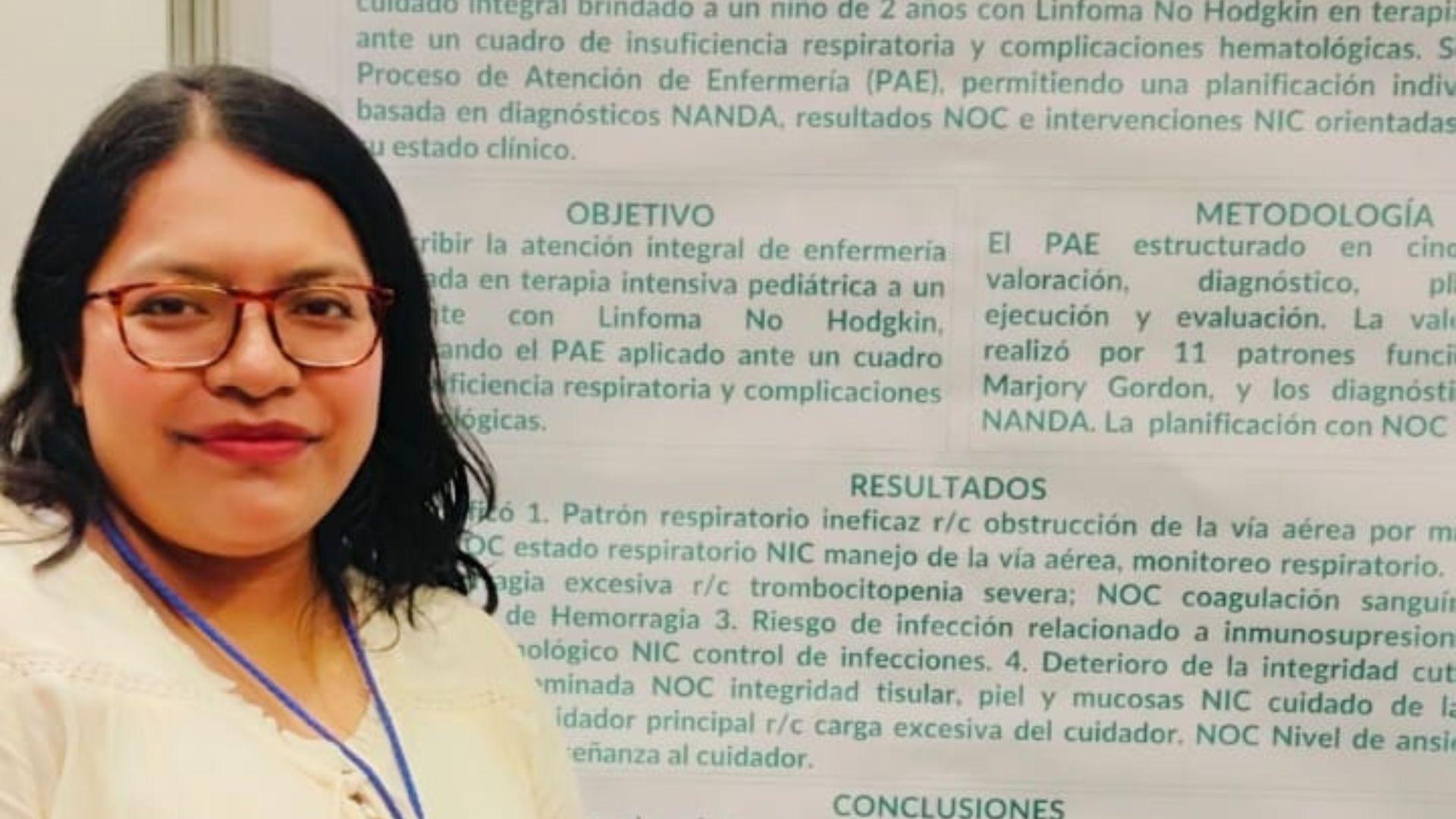 &nbsp; Viridiana presentó su cartel frente a un auditorio internacional. En la fotografía: Viridiana durnante su presentación. Fotografía cortesía por Danitza Casildo.