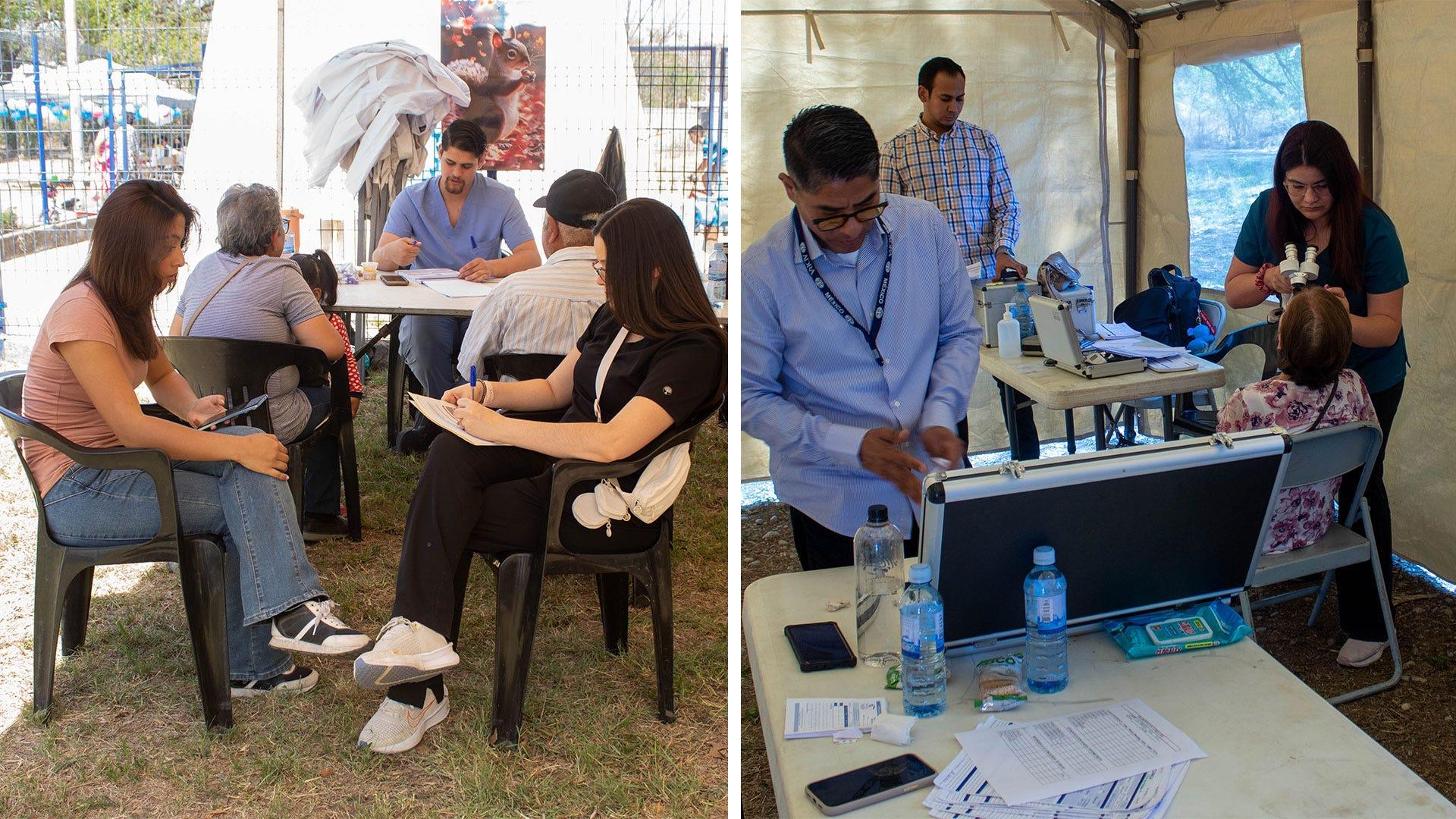 Brigada médica realizada en el Fresno con diversos servicios de salud. Fotografía por: Universidad de Montemorelos / Michael Da Rocha.