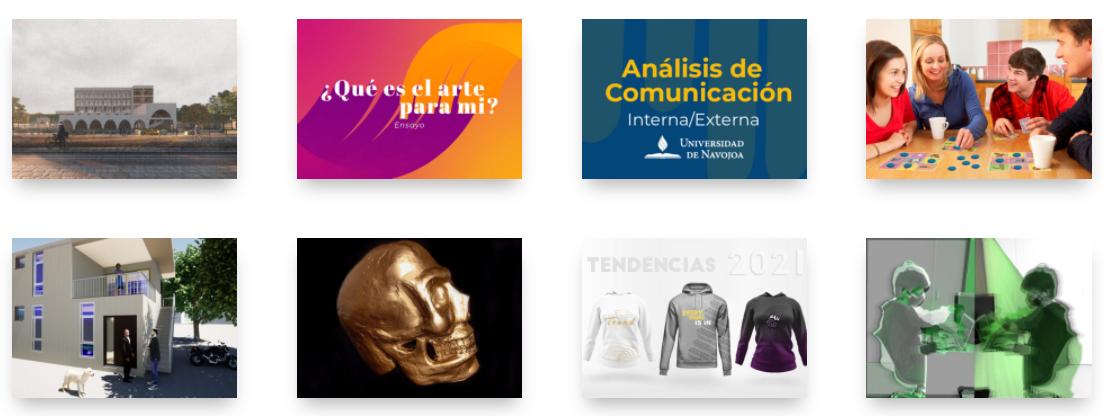 Trabajos y proyectos de diferentes carreras con enfoques diferentes.