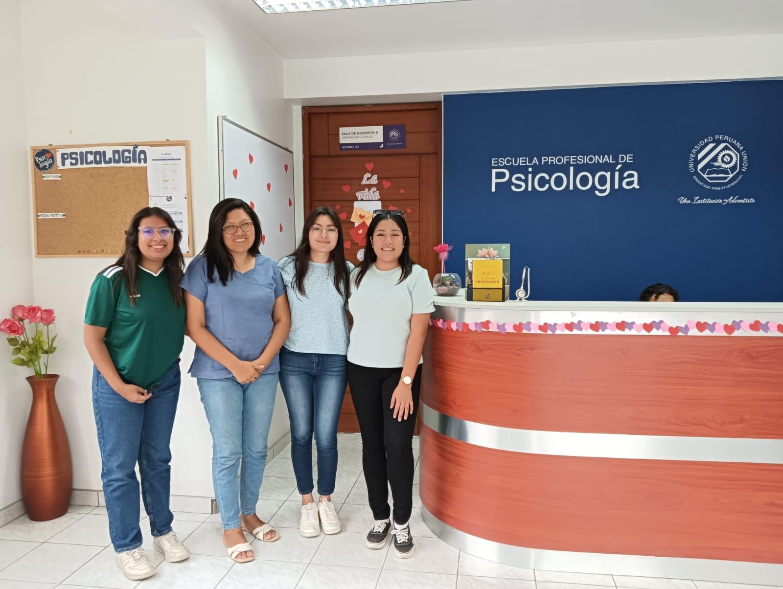 Estudiantes de la carrera de Psicología Clínica durante su intercambio en la Universidad Peruana Unión en Perú.
