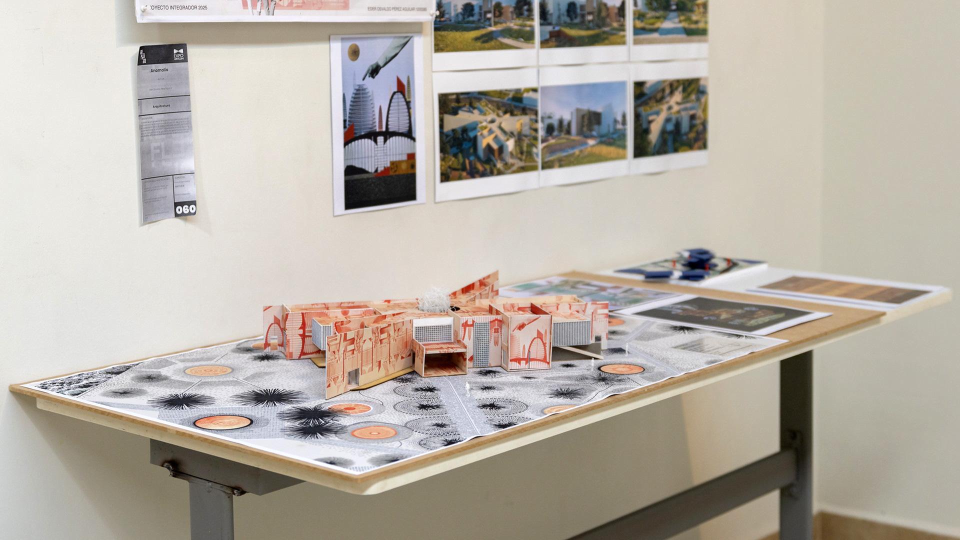 Anomalía, proyecto ganador del primer lugar en la categoría Vox Populi, creado por Eder Pérez, estudiante de noveno semestre de Arquitectura.&nbsp;Fotografía por: Universidad de Montemorelos /&nbsp;Saraí Treviño.