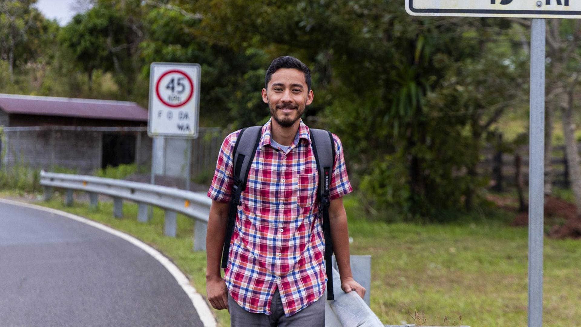 David en camino a Nicaraguas. Fotografía cortesía de David.