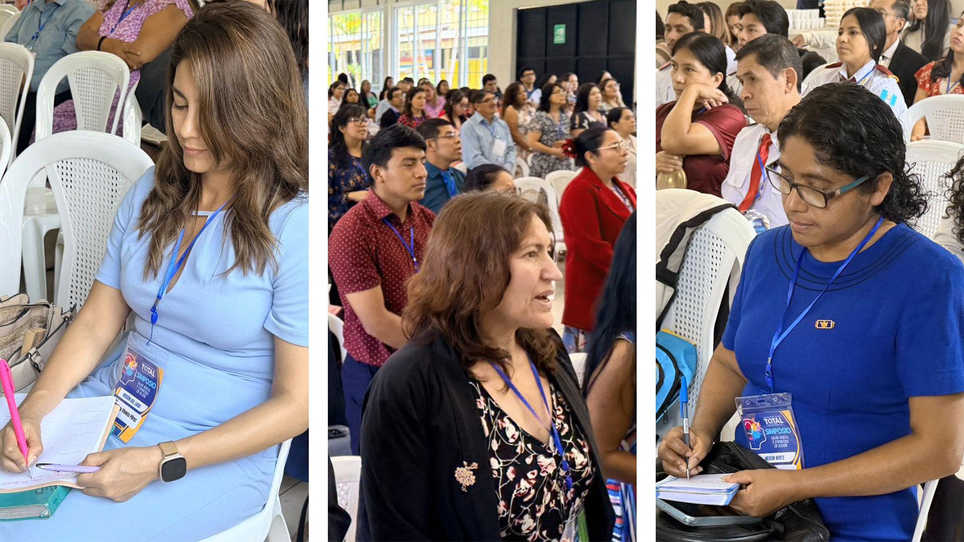 Miembros de la Iglesia Adventista de Guatemala participaron en sesiones teóricas y prácticas enfocadas en primeros auxilios emocionales y espirituales, con el propósito de fortalecer su servicio comunitario. Fotografía cortesía de UPS.